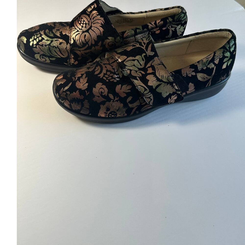 Alegria Lauryn LAU-557 Women’s US 12 EU 43 Floral Metallic Leather Comfort Shoes - Picture 3 of 11